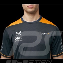 T-shirt McLaren F1 Team Norris Piastri Set Up Gris Anthracite / Orange Papaya TM0823 - homme