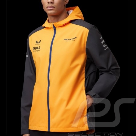 Veste McLaren F1 Team Norris Piastri Imperméable à Capuche Orange Papaya / Gris Anthracite TM0826 - homme