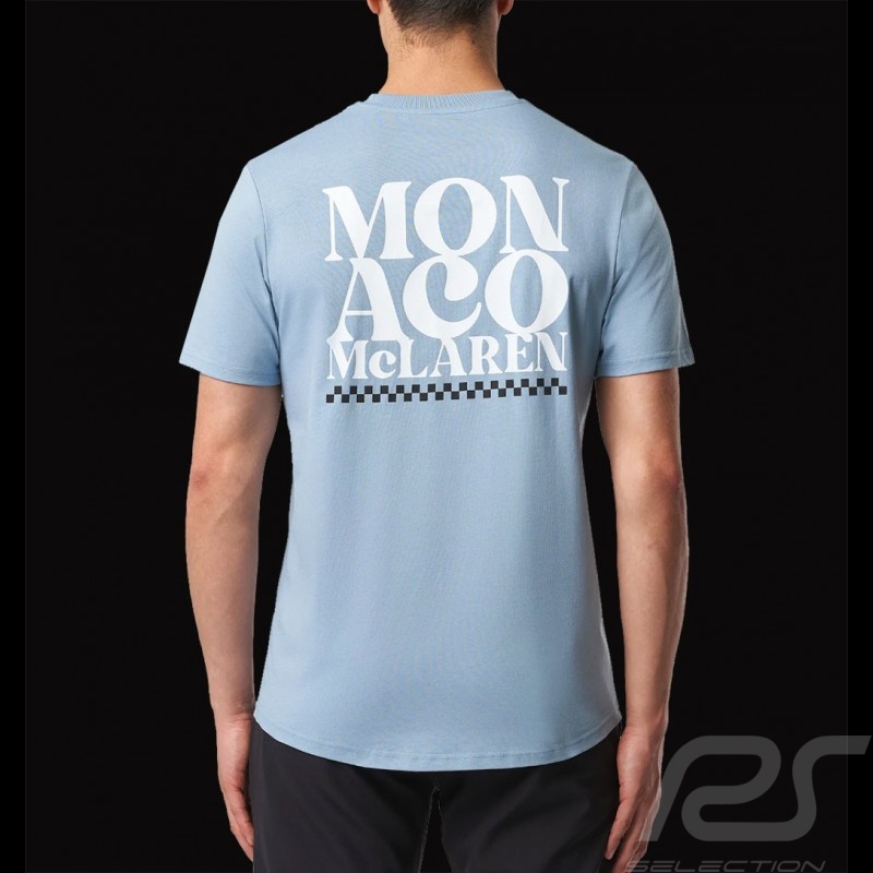T-shirt McLaren F1 Team Norris Piastri Monaco Slogan Hellblau TM1465 - herren