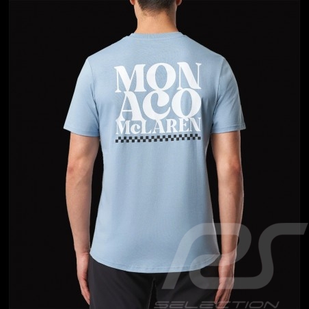 T-shirt McLaren F1 Team Norris Piastri Monaco Slogan Light Blue TM1465 - men
