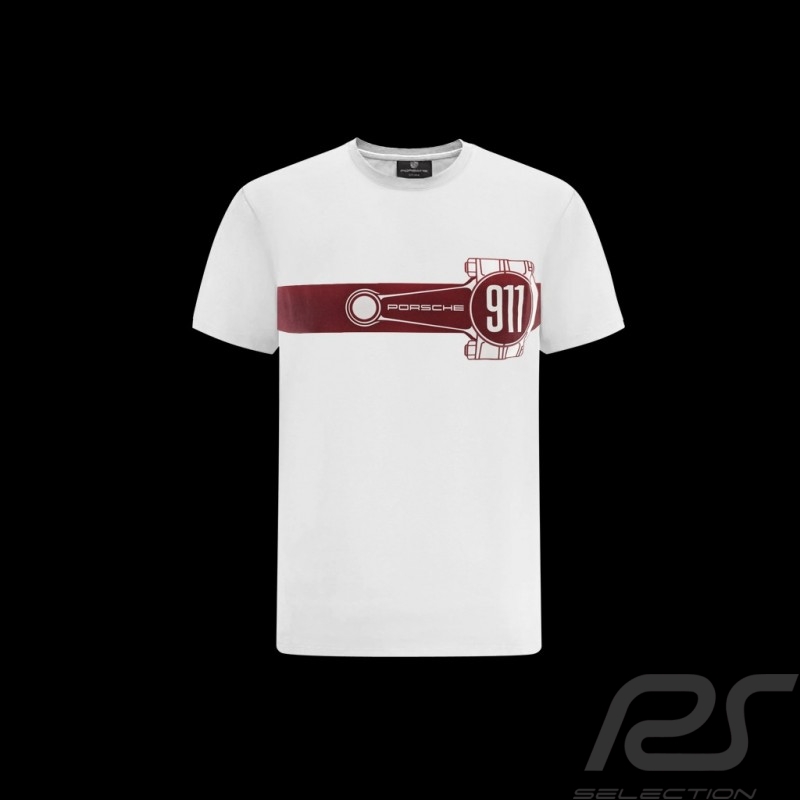 T-shirt Porsche 911 Pleuel Essential Weiß / Burgundyrot WAP670PESS - Herren