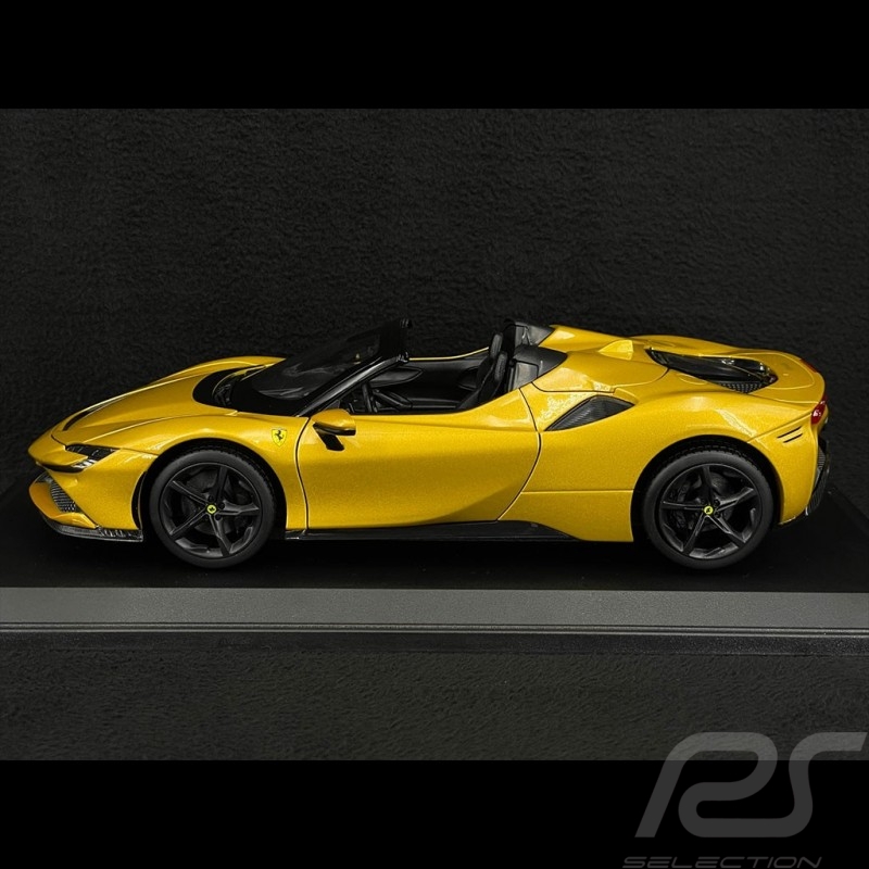 BURAGO BU16016YE Echelle 1/18  FERRARI SF90 STRADALE HYBRID SPIDER 1000hp  OPEN 2020 GIALLO MONTECARLO - YELLOW MET