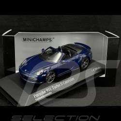 Porsche 911 Turbo S Cabriolet Type 992 2019 Gentian Blue Metallic 1/43 Minichamps 410069480