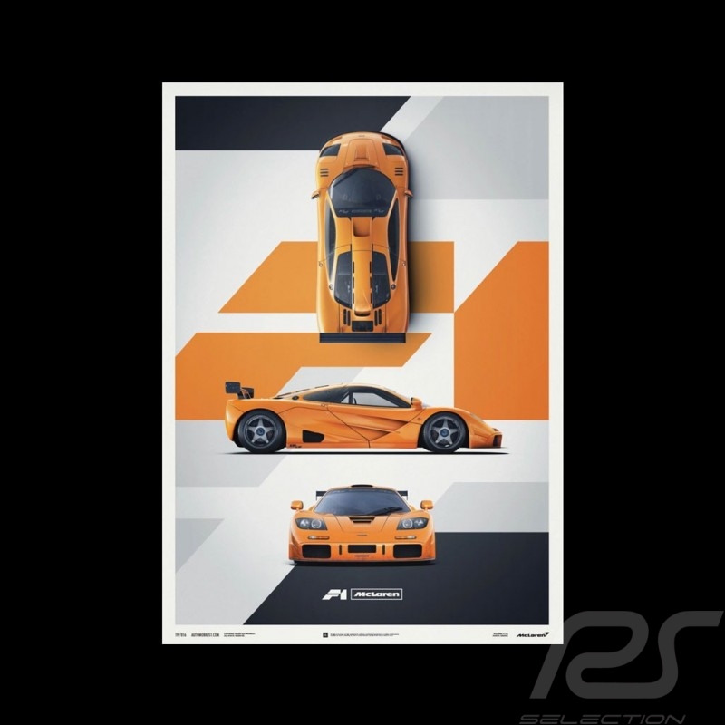 McLaren F1 GTR Papaya Orange Poster