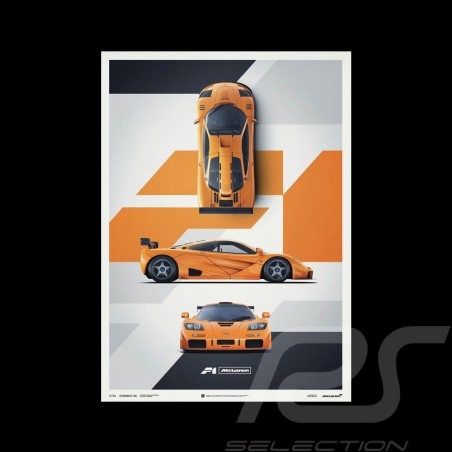 McLaren F1 GTR Papayaorange Poster