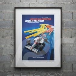 Poster McLaren MP4/4 - Ayrton Senna - GP San Marino 1988 - Bleu