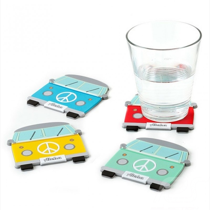 Set de sous-verres VW Combi 4 pièces Caoutchouc 26581