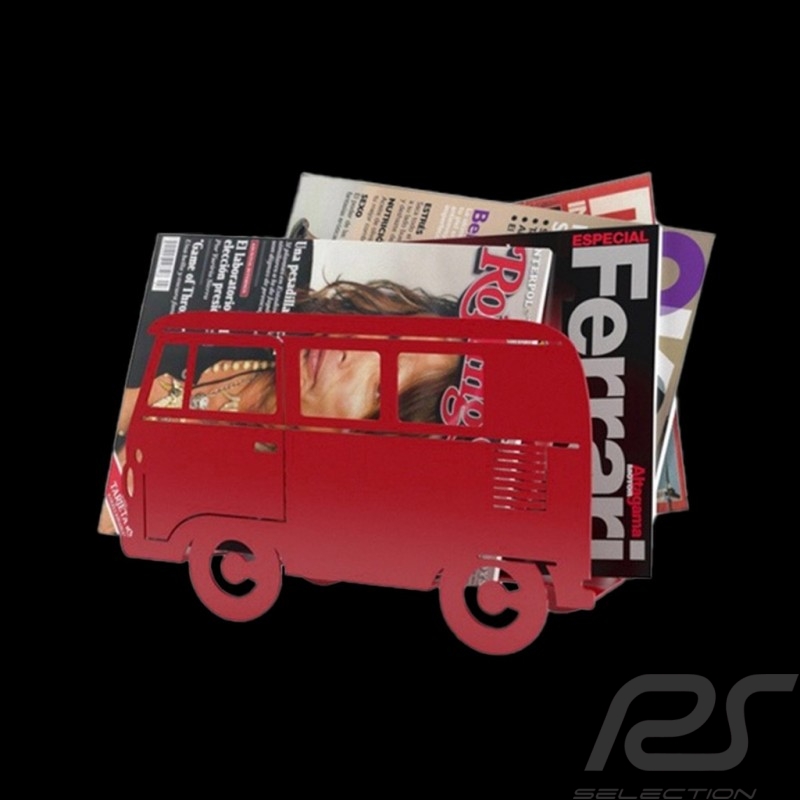 VW Bulli Zeitungsständer Metall Rot 26124