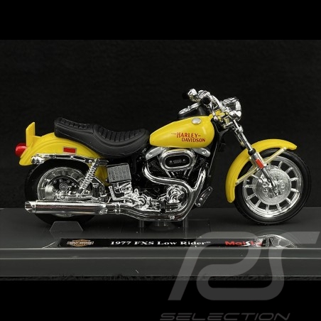 Moto Harley Davidson FXS Low Rider 1977 Yellow 1/18 Maisto 39360