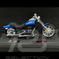 Moto Harley Davidson 1450 FXSTB Night Train 2002 Blue 1/18 Maisto 39360