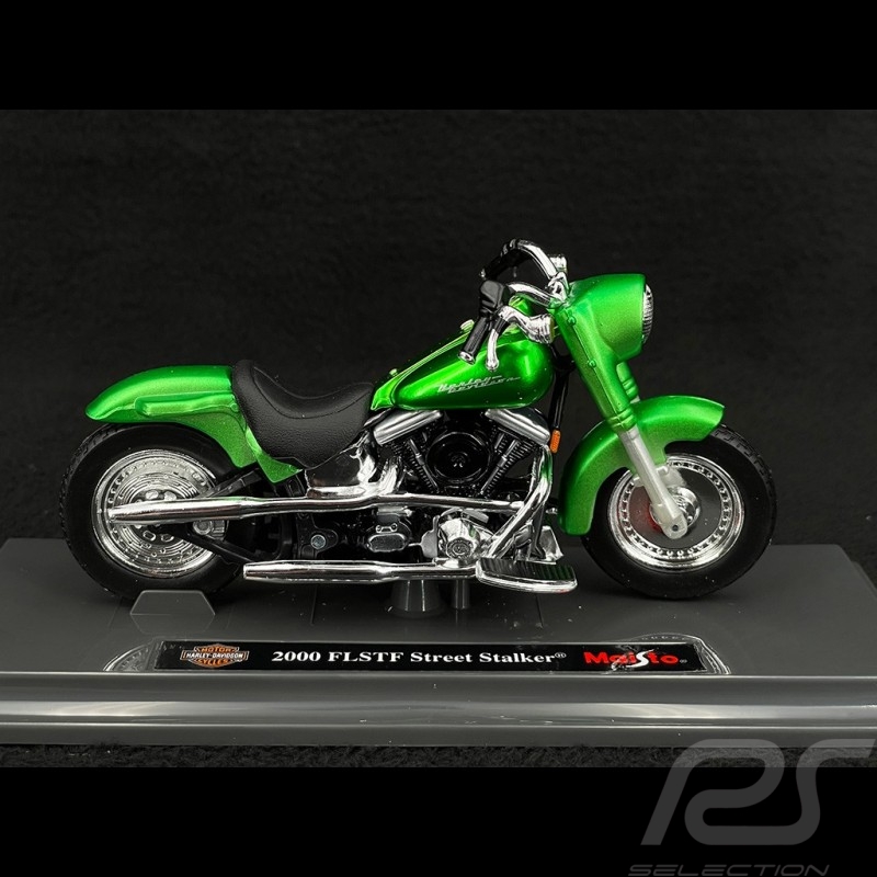 Moto Harley Davidson FLSTF Street Stalker 2000 Vert 1/18 Maisto 39360