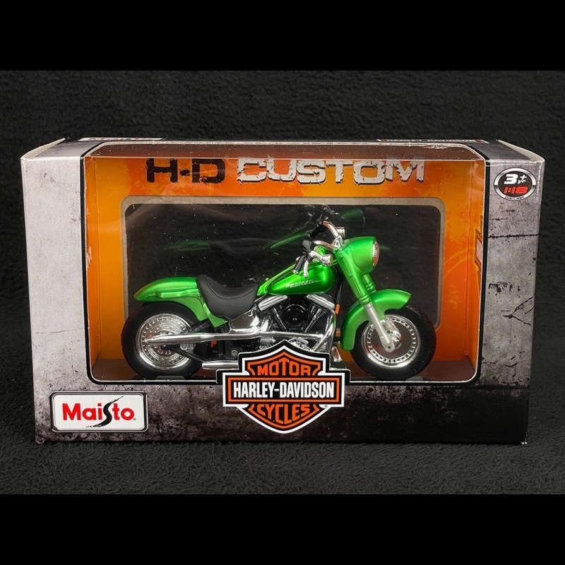 Modèle Réduit Moto Harley FLSTF Street Talker Vert 2000 - Maisto 1/18 (Neuf)
