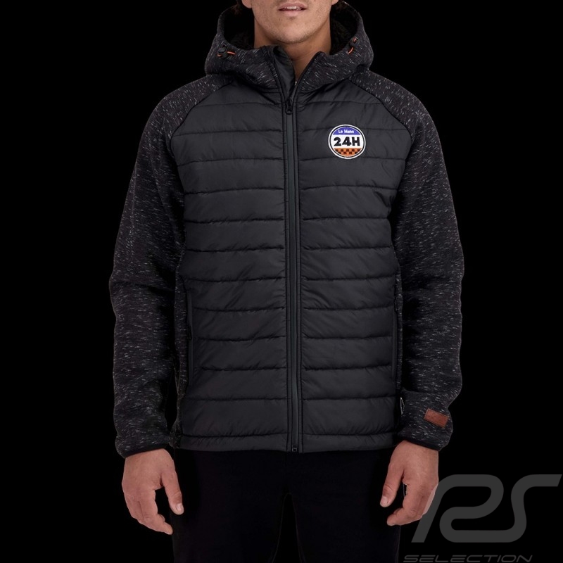 24h Le Mans Jacke Legende Hybride Hoodie Gefütterte Softshell Schwarz LM221KS562-005 - Herren 24h Le Mans Jacke Legende Hybride Hoodie Gefütterte Softshell Schwarz LM221KS562-005 - Herren