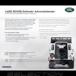 Calendrier de l'avent Land Rover Defender 2007 Blanc 1/43 Franzis 67155