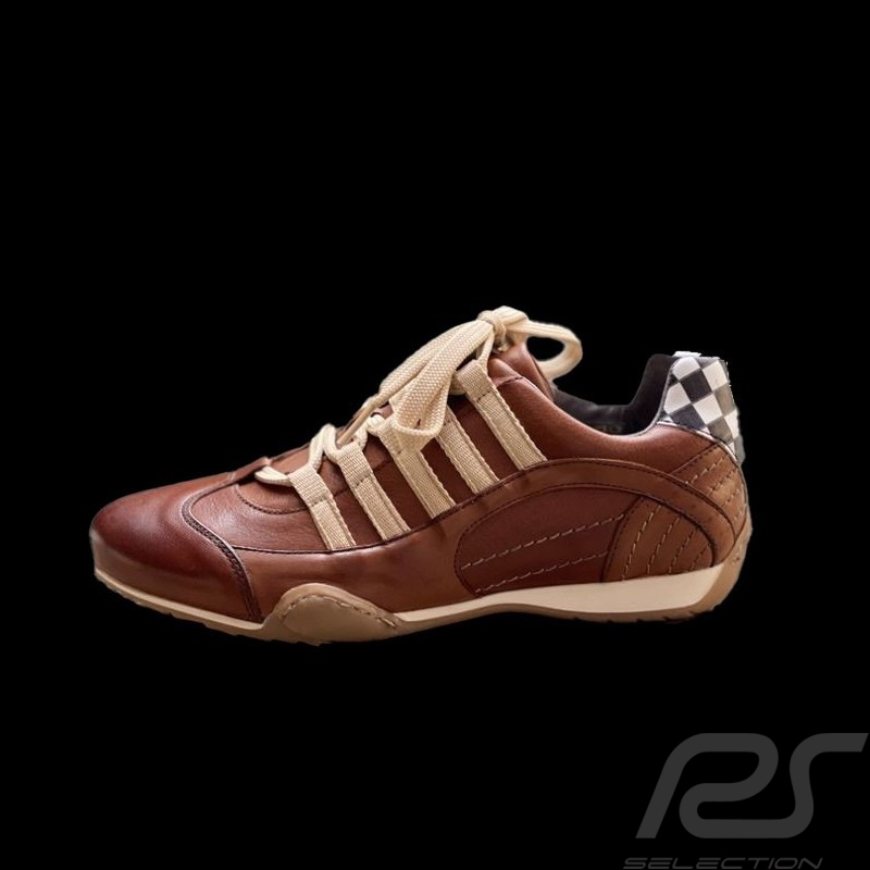 Chaussure Gulf sneaker / basket style pilote marron - femme