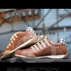 Gulf Sneaker / basket shoes style race driver Brown - women