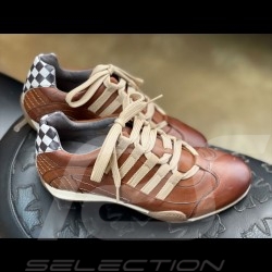 Chaussure Gulf sneaker / basket style pilote marron - femme