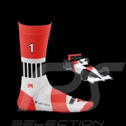 Inspiration McLaren MP4 n°1 1991 Ayrton Senna Socken Rot / Weiß - Unisex - Größe 41/46