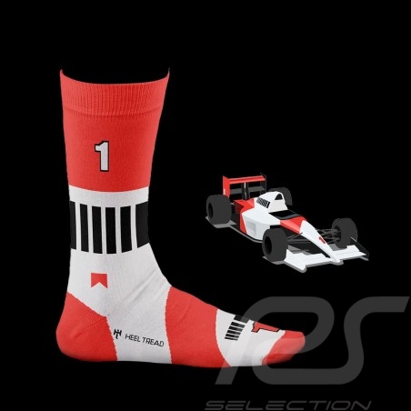 Inspiration McLaren MP4 n°1 1991 Ayrton Senna Socken Rot / Weiß - Unisex - Größe 41/46