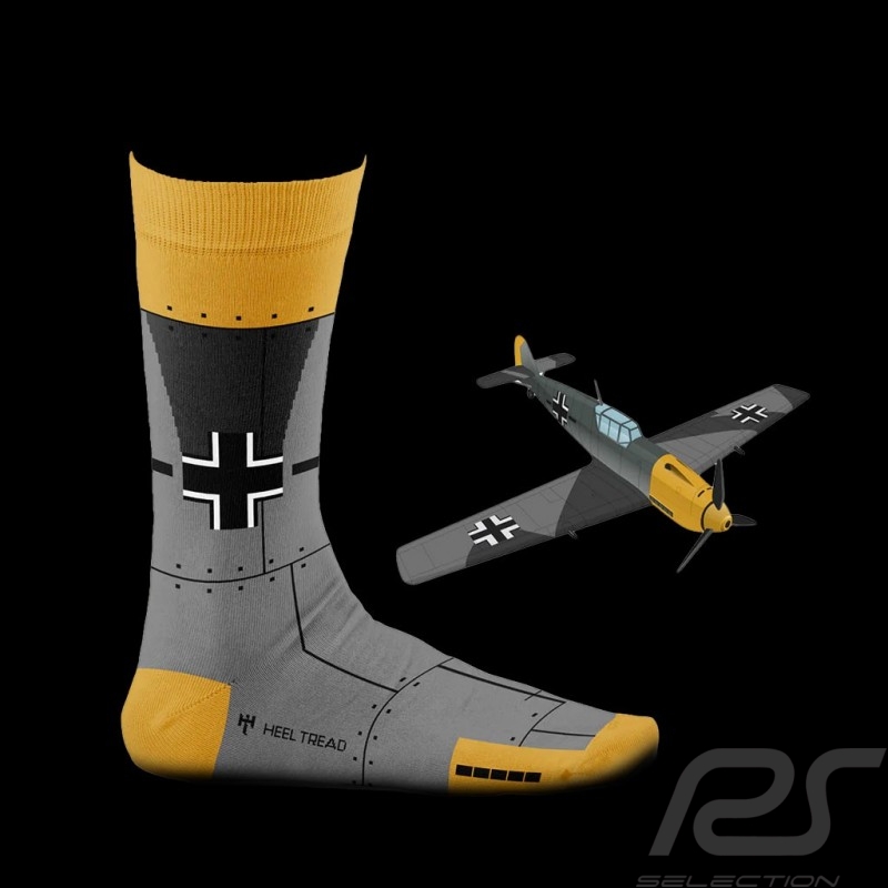 Chaussettes Inspiration Messerschmitt BF-109 Gris / Noir - mixte - Pointure 41/46