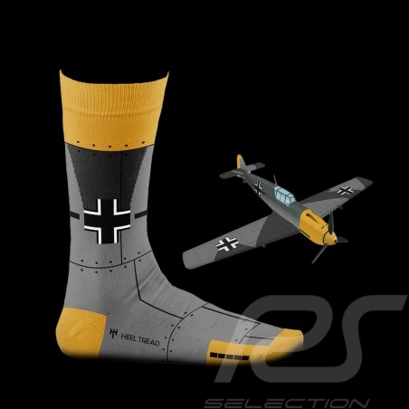 Chaussettes Inspiration Messerschmitt BF-109 Gris / Noir - mixte - Pointure 41/46