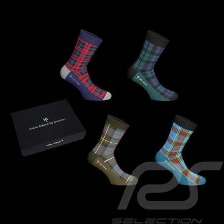 Inspiration Porsche 930 Turbo Tartan Socken blau / rot / grün / beige - Unisex
