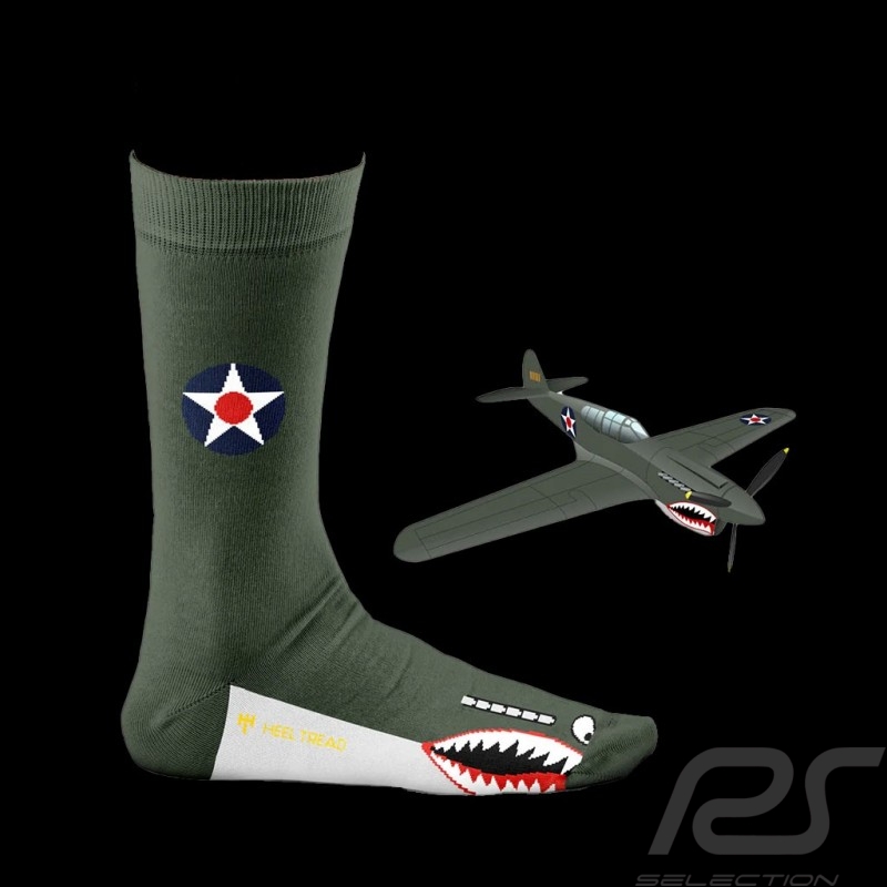 Inspiration P-40 Warhawk Socken Grün - Unisex - Größe 41/46