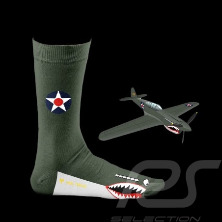 Inspiration P-40 Warhawk Socken Grün - Unisex - Größe 41/46