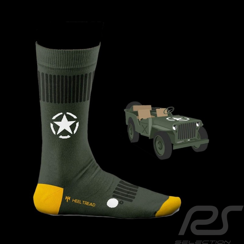 Inspiration Jeep Willys Socken Grün - Unisex - Größe 41/46