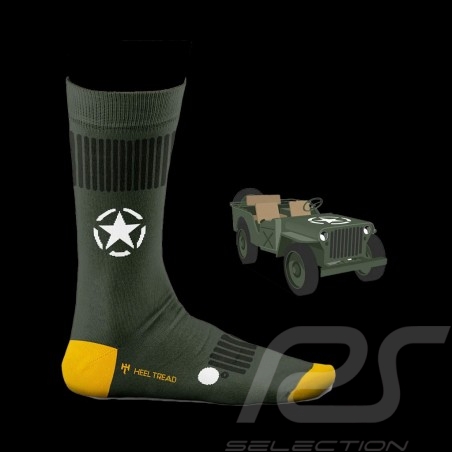 Inspiration Jeep Willys Socken Grün - Unisex - Größe 41/46