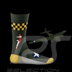 Inspiration Boeing B-17 Socken Grün - Unisex - Größe 41/46