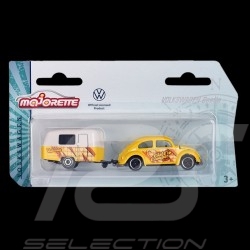 VW Beetle Chillin Camper with trailer Eriba Puck The Originals Trailer 1/64 Majorette 212055007