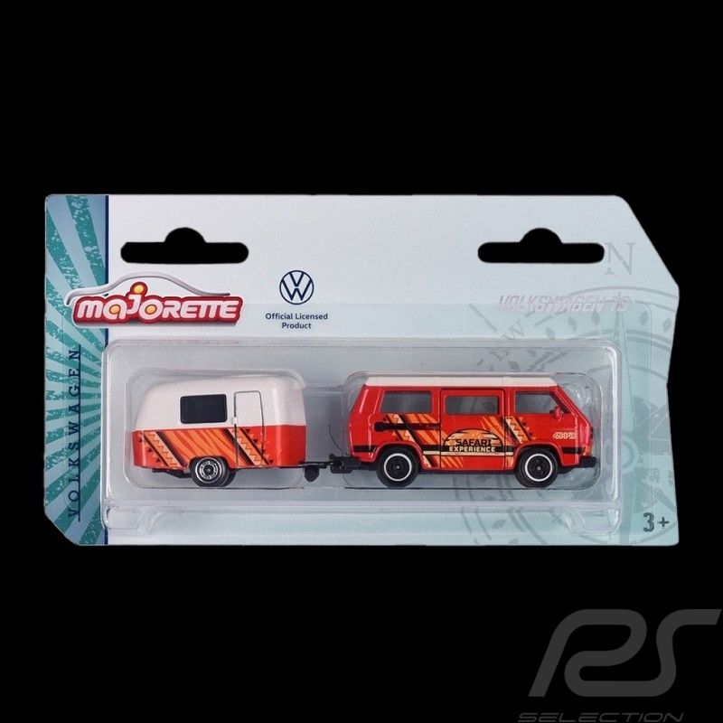 VW T3 Transporter Safari mit Anhänger Eriba Puck The Originals Trailer 1/64 Majorette 212055007