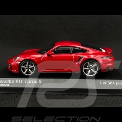 Porsche 911 Turbo S Coupe Type 992 2020 Rouge Carmin 1/43 Minichamps 410069475