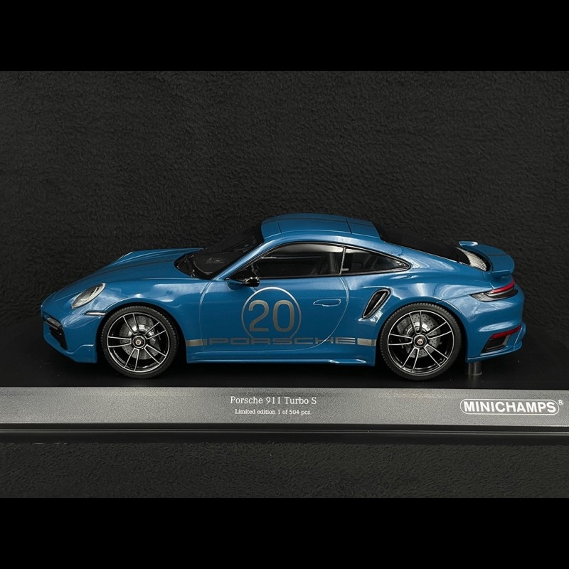 Porsche 911 Turbo S Type 992 2021 20th Anniversary China Oslo Blue 1/18 ...