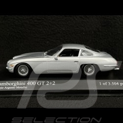 Lamborghini 400 GT 2+2 1966 Silver grey metallic Grigio Argento 1/43 Minichamps 430103300