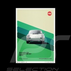 Poster Porsche 911 Carrera RS 2.7 1973 Weiß - 50th Anniversary