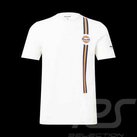 T-Shirt Gulf McLaren F1 Team Norris Piastri White TM3406 - men