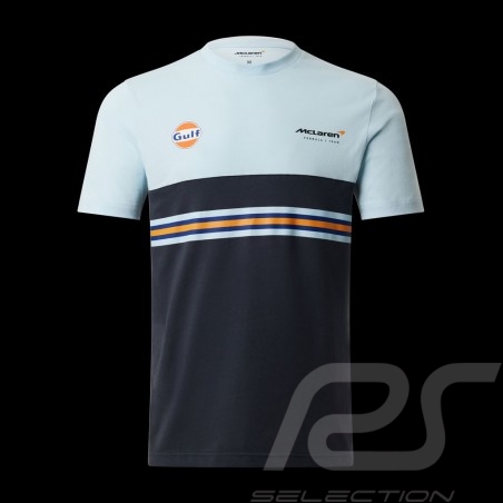 T-Shirt Gulf McLaren F1 Team Norris Piastri Bleu / Noir / Orange TM3407 - homme