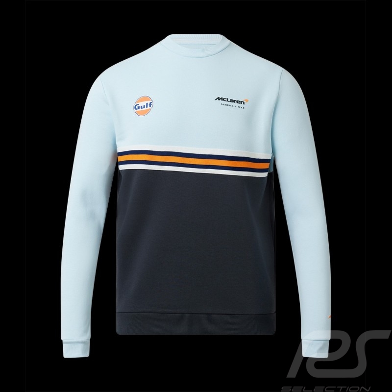 Sweat Gulf McLaren F1 Team Norris Piastri Hoodie à Capuche Bleu Gulf TM3413  - homme