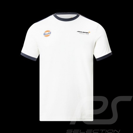 T-Shirt Gulf McLaren F1 Team Norris Piastri Blanc TM3408 - homme
