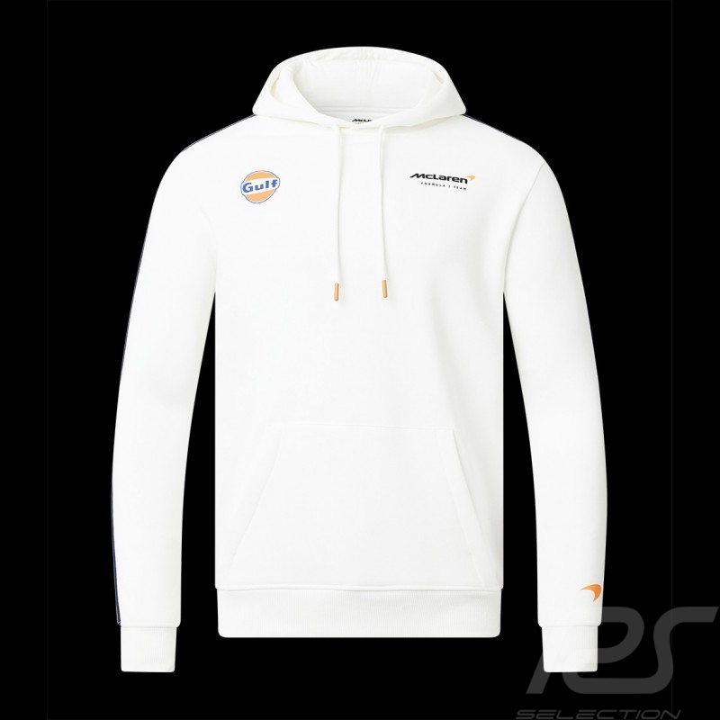 Sweatshirt Gulf McLaren F1 Team Norris Piastri Hoodie Weiß TM3413 - herren Sweatshirt Gulf McLaren F1 Team Norris Piastri Hoodie Weiß TM3413 - herren