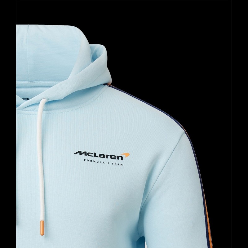 Sweat Gulf McLaren F1 Team Norris Piastri Hoodie à Capuche Bleu Gulf TM3413  - homme