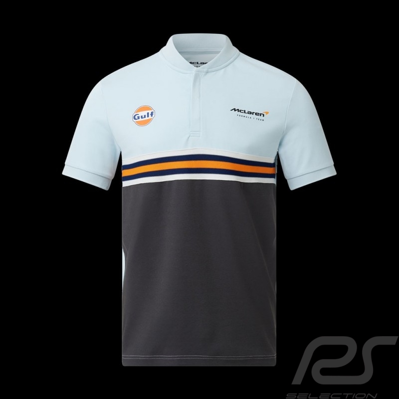 Polo Gulf McLaren F1 Team Norris Piastri Blau / Schwarz / Orange TM3409 - Herren Polo Gulf McLaren F1 Team Norris Piastri Blau / Schwarz / Orange TM3409 - Herren