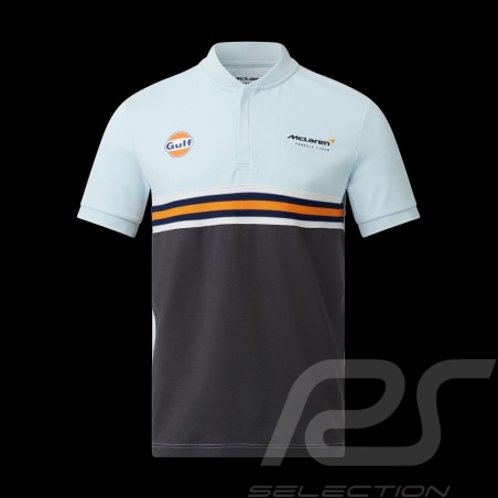 Polo Gulf McLaren F1 Team Norris Piastri Bleu / Noir / Orange TM3409 - homme