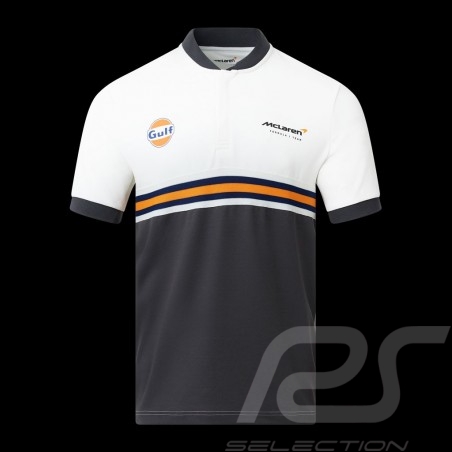 Polo Gulf McLaren F1 Team Norris Piastri Blanc / Noir / Orange TM3409 - homme