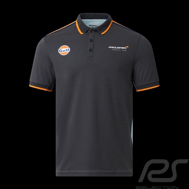 Polo Gulf McLaren F1 Team Norris Piastri Schwarz / Blau / Orange TM3410 - Herren