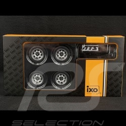 Set of 4 Wheels and ATS rims for Porsche Silver Metallic 1/18 Ixo Models 18SET012W