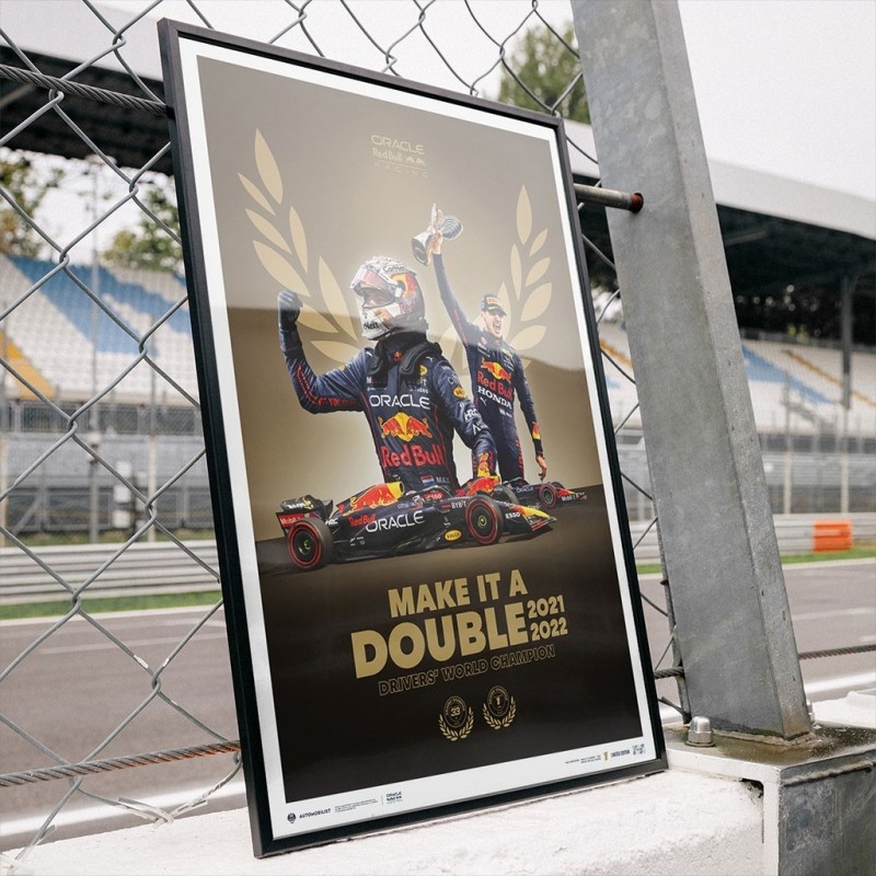 Max Verstappen Red Bull Racing F1 Weltmeister 2021-2022 Poster