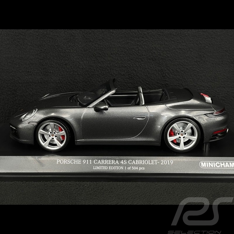 Minichamps 155067336 1:18 Porsche 911 Carrera 4S Cabriolet-2019-Grey  Metallic Collectible Miniature Car, Grey